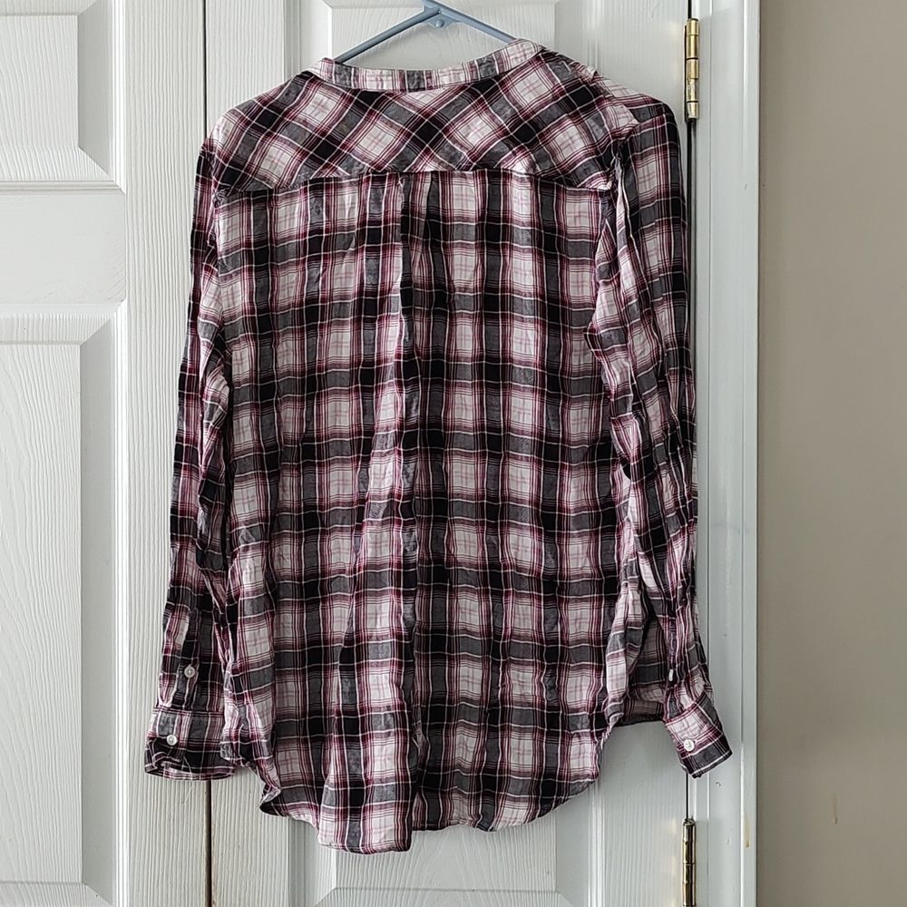 Time and Tru red black plaid shirt Sz XL (16-18) NWOT - Picture 5 of 5